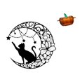 thumbnail image 6 of Dualoai Moonlit Cat Sculpture Pumpkin Candy Dish Black Metal Wall Art Orange Glass Cookie Jar Cat Lover Decor Bowl with Lid, 6 of 8