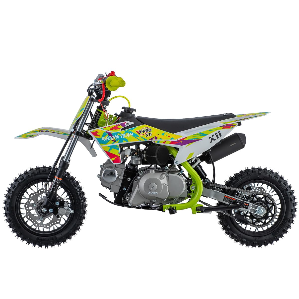 X-Pro Brand New X11 110cc Dirt Bike Gas Dirt Bike Pit Bikes Youth Dirt Pitbike with Automatic Transmission, Electric Start, 10"/10" Tires!