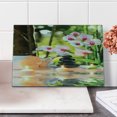 thumbnail image 2 of Spa Cutting Board, Massage Theme Candles Orchids and Stones in Garden Japanese Oriental, Decorative Tempered Glass Cutting and Serving Board, Small Size, Pale Green Fuchsia, by Ambesonne, 2 of 5