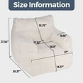 thumbnail image 2 of PORKISS Bean Bag Chair for Teens & Kids, Soft Foam Lazy Sofa with Teddy Fabric, Single Leisure Sofa Chair for Dorm Bedroom Living Room, Ivory, 2 of 9