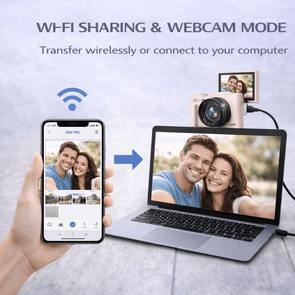 Acuvar 4K Digital Camera 64MP Creator Kit with Flip Screen, WiFi, 50" tripod, lens and 64GB card