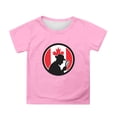 thumbnail image 1 of T-shirts pour Filles, Manches Courtes, Col Rond, Été, Coupe Décontractée, Basiques, Rose, 6 Ans-7 Ans, 1 of 4