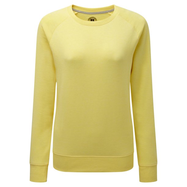 Russell - Sudadera con mangas ranglán modelo HD para mujer (Amarillo mezcla)