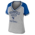 thumbnail image 2 of Women's WEAR by Erin Andrews Heather Gray Indianapolis Colts Cropped Raglan Throwback V-Neck T-Shirt, 2 of 3