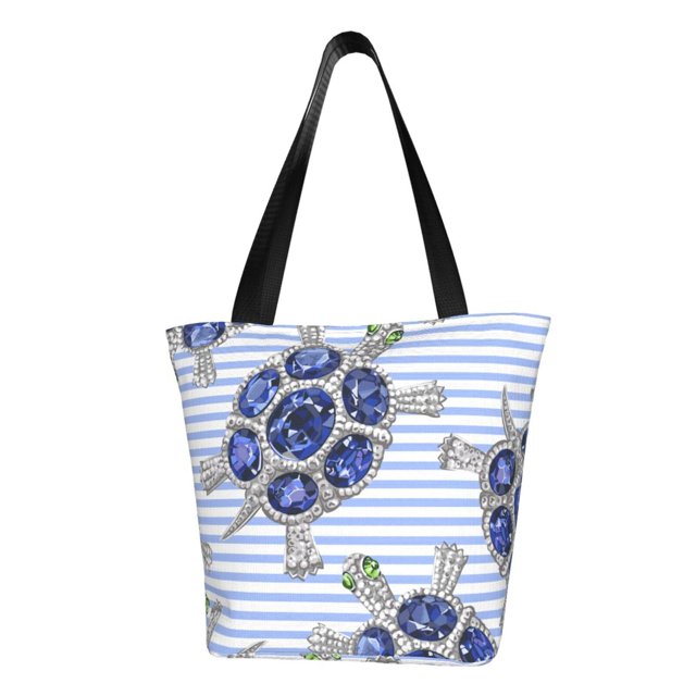 Disketp Turtle with Blue Stones Bolsa de Hombro Casual para Mujer, Bolso Cruzado para Compras, Viajes y Uso Diario