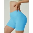 thumbnail image 2 of Chiclily Womens Workout Impact Shorts Scrunch Butt Lifting Gym Seamless Booty Biker Shorts, Light Blue L, 2 of 6