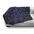 thumbnail image 3 of Constellation Soft Flannel Fleece Throw Blanket, Doodle Chalk Writing Style Zodiac Star Clusters and Sign Names, Cozy Plush for Indoor and Outdoor Use, 60" x 80", Blue Dark Blue White, by Ambesonne, 3 of 6