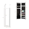 Costway Full Length Hanging LED Jewelry Box Armoire, Wall Door Mounted