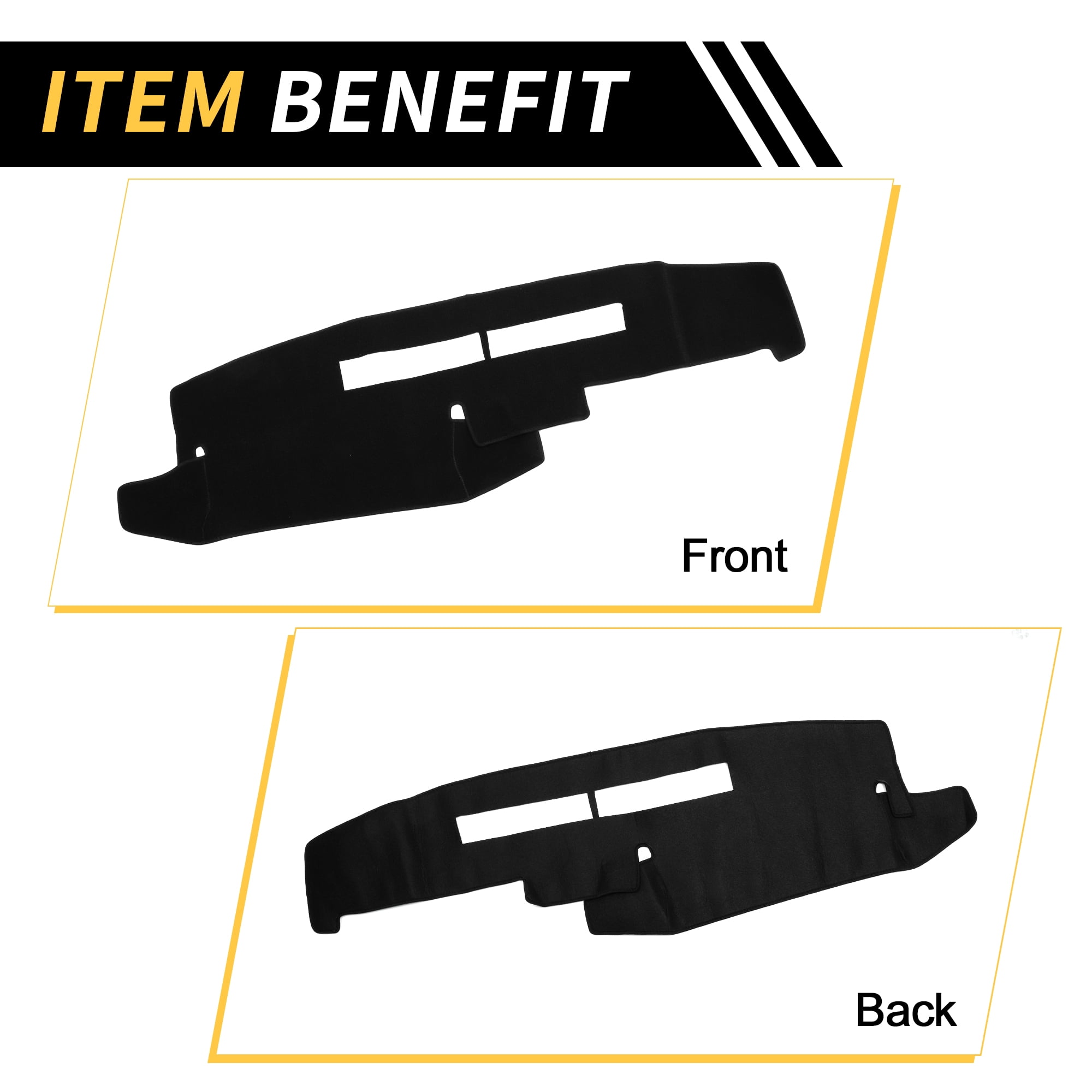Unique Bargains Dash Cover for Chevrolet Silverado 1988-1994 Dash Board Mat with Sticker Polyester Center Console Dashboard Cover Pad Carpet Black