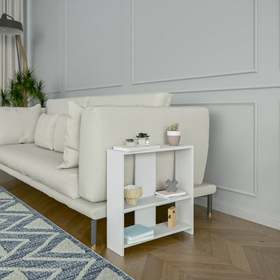 Ada Home Decor Sydney Side Table, White/Anthracite