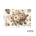 thumbnail image 4 of Joocar Floral Rose Pattern Table Mats Set Of 4 For Home Kitchen Table Decor 12x18 inch, 4 of 5