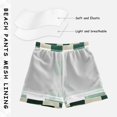 thumbnail image 3 of FORMRS Boys Swim Trunks Quick Dry Mesh Liner Boardshorts Sizes XS-XL, Green and White Plaid Pattern, 3 of 7