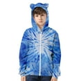 thumbnail image 2 of Hoodies for Boys Tie Dye 3D Printed Zipper Children Long Sleeve Hooded Sky Blue Pullover Sweatshirt Sizes 5-6 Years, 2 of 3