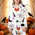 thumbnail image 2 of RUTAYY Girls Pajama Set Halloween Cute Graphic 2 Piece Sleepwear Long Sleeve Notch Neck Kids Evening Relax Wear White, 2 of 5