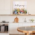 thumbnail image 6 of Hello Spring Wall Art Painting on Canvas, Elagant Summer Floral Botanical Wooden Canvas Art Home Prints Wall Art Framed Modern Artwork for Living Room Bedroom Wall Decor 12x12in, 6 of 9