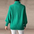 thumbnail image 7 of Womens High Neck Sweaters with Bowknot Ribbed Turtleneck Pullover Knit Pullover Long Sleeve Casual Winter Tops (XL, Green), 7 of 7