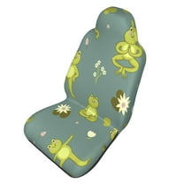 Picia Cute Yoga Frogs Print Waterproof Sweating Car Seat Cover for Post Gym Workout, Running, Beach and Hiking, Universal Fit Anti-Slip Bucket Seat Protector