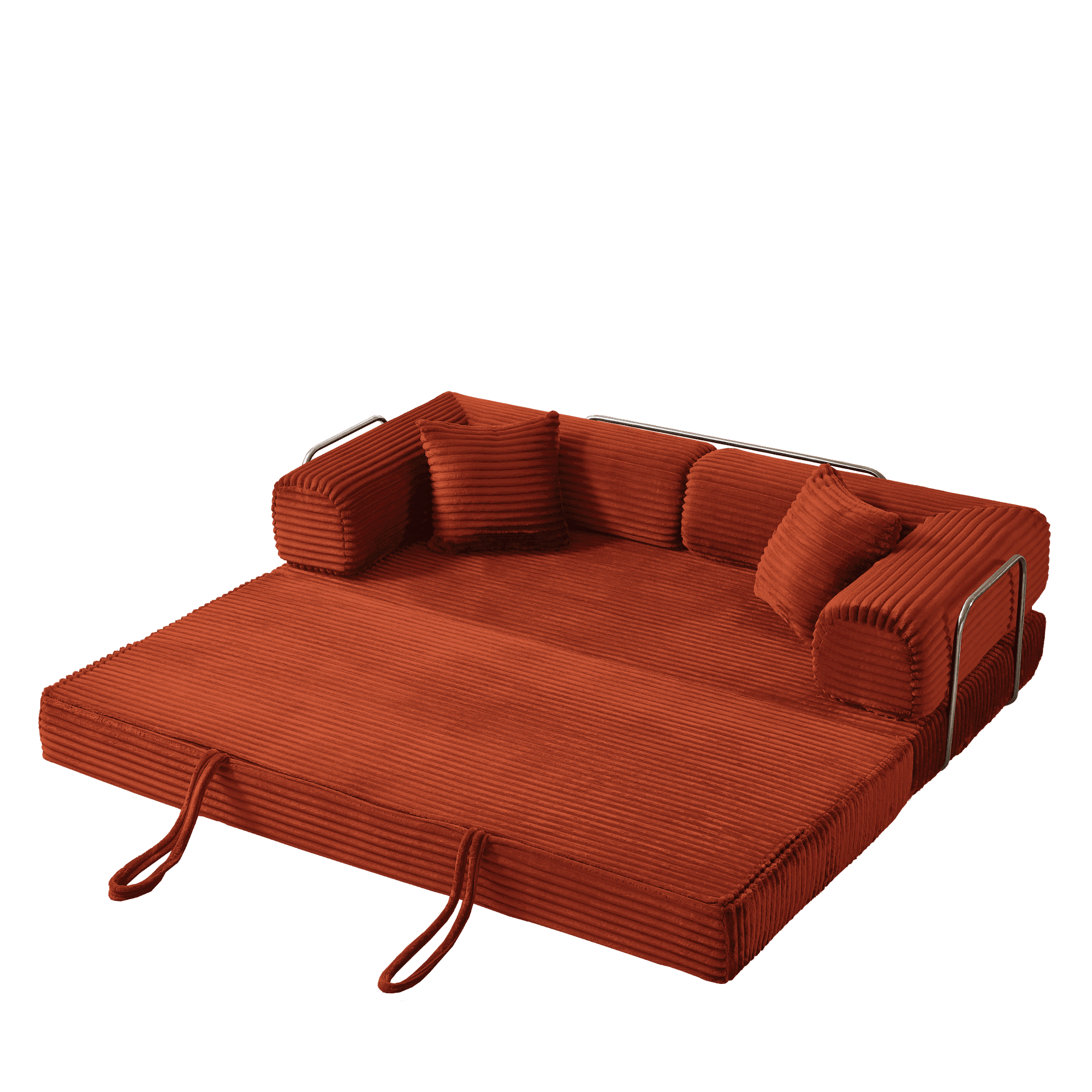 BSHTI 4-in-1 Modular Convertible Sofa Bed – No Assembly Required, Vacuum Compressed, High-Density Foam, Corduroy Fabric, Foldable Floor Couch, Space Saver, for Apartment Dorm Office