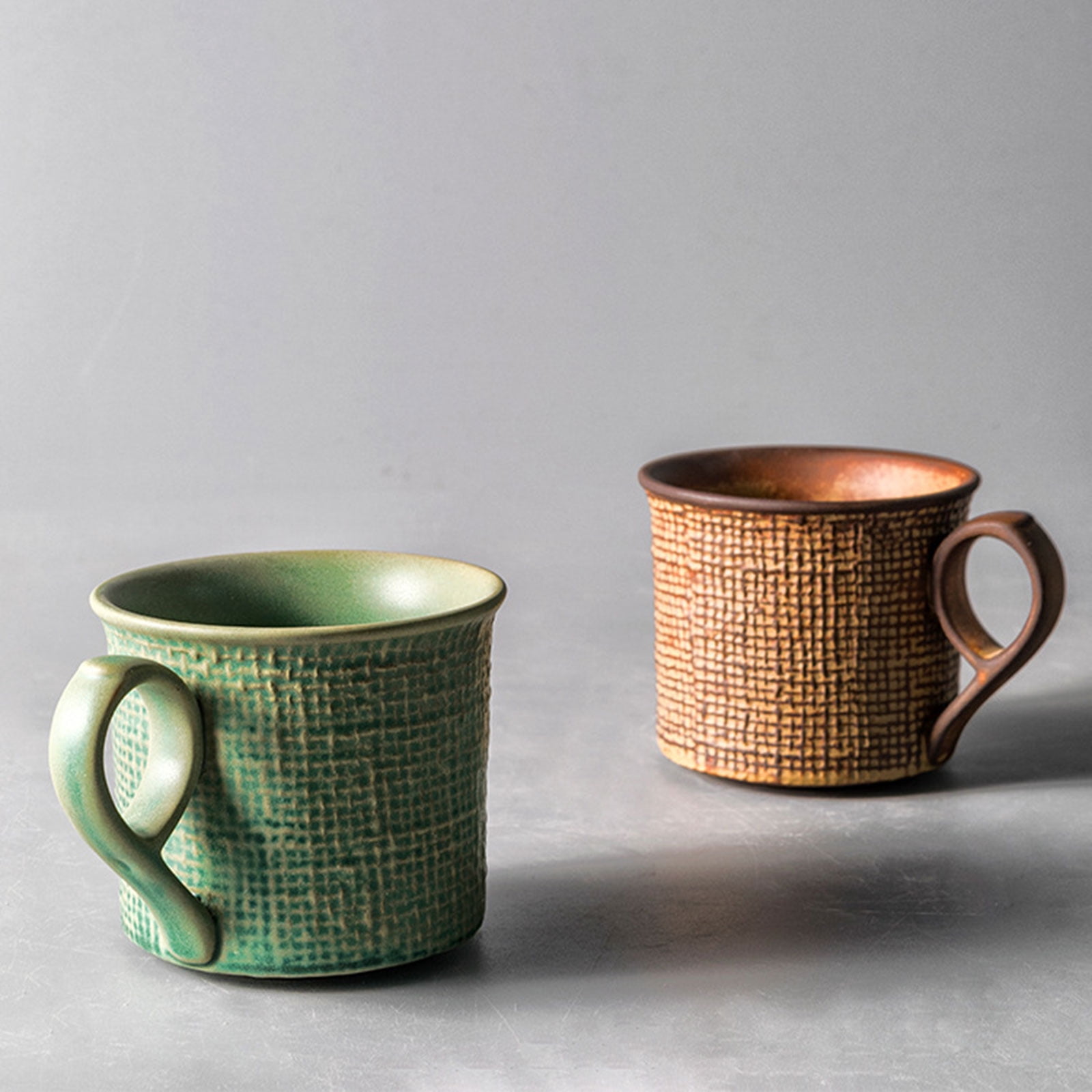 Espresso Cups Coffee Cups Pottery Coffee Mugs with Saucer 2 Colors Choose for Home Kitchen Hot Milk Tea Coffee