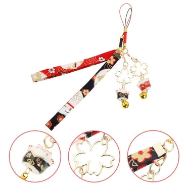 Stri 2 Pack Delicate Lucky Cat Cell Phone Charms with Cell Phone Pendant
