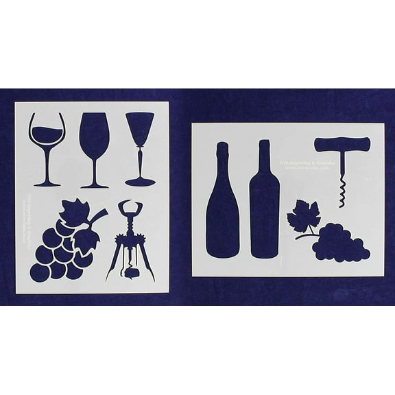 Wine Stencils -Mylar 2 Pieces of 14 Mil 8" X 10"- Painting /Crafts/ Templates