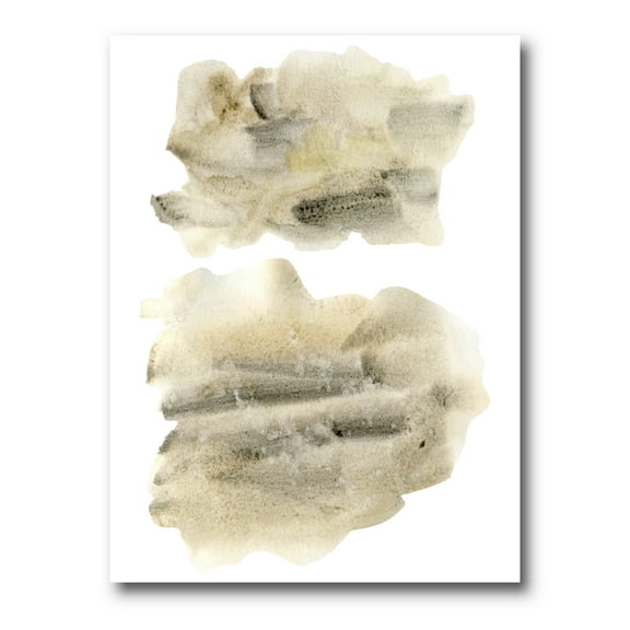 Beige and Black Clouds 12 in x 8 in Painting Canvas Art Print, by Designart