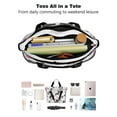 thumbnail image 4 of Tote Bag for Women - Pug and Love Heart Shoulder Bag - Large Utility Work Duffle Bag with Zipper Handbag for Travel, Work, Sprots, 4 of 5
