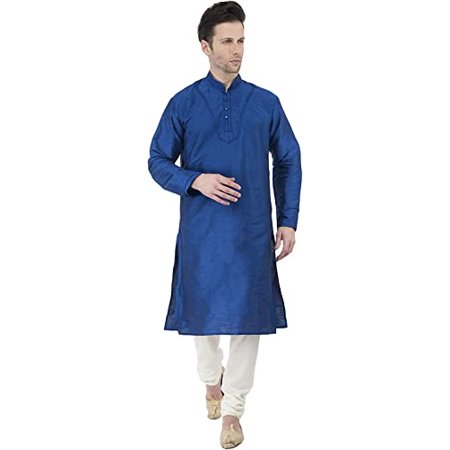 

Royal Kurta Mens Silk Woven Kurta Churidar (38 Royal Blue)