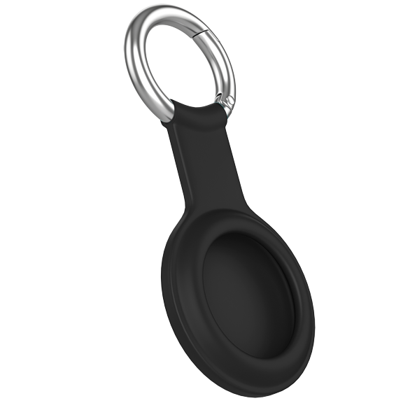 Silicone Case for Airtags with Keychain, Protective Cover for Apple Air tag Key Finder Tracker, Pet Dog Itag Collar Necklace, Airtag Accessories Holder, Black