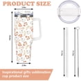 thumbnail image 2 of Fall Tumbler with Straw and Lid White Pumpkin Leaves Stainless Steel Travel Coffee Tumbler Cup with Handle for Autumn Thanksgiving Party Home Office Supplies, 2 of 6
