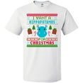 thumbnail image 3 of Inktastic I Want a Hippopotamus for Christmas Pixelated Ugly Sweater T-Shirt, 3 of 5