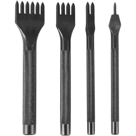 DIY Diamond Lacing Stitching Chisel Set Leather Craft Kits, Leather Craft Tooth Punching Tool 4mm 1/2/4/6