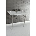 thumbnail image 2 of Kingston Brass KVPB37227W4PN Edwardian 37" Ceramic Console Sink with Brass Legs (4-Inch, 3-Hole), White/Polished Nickel, 2 of 8