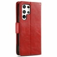 thumbnail image 4 of For Samsung Galaxy S22 Ultra 5G Leather Phone Case Wallet Folio Flip Cover Casual Business, [RFID Blocking] Multi Hidden Anti-theft Card Holder Cash Slot, Side Magnetic Buckle, Stand Support,Red, 4 of 11