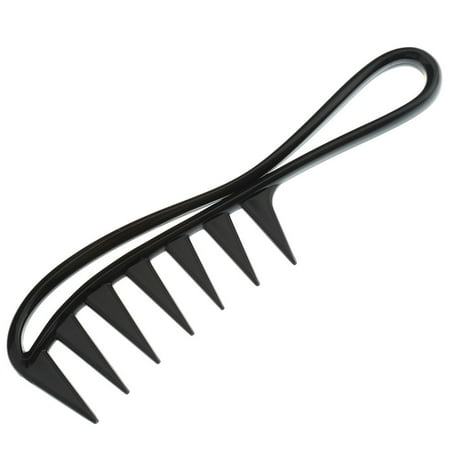 KABOER  Wide Tooth Shark Plastic Curly Hair Salon Hairdressing Comb Massage Black  Hair (Best Comb For Curly Hair)