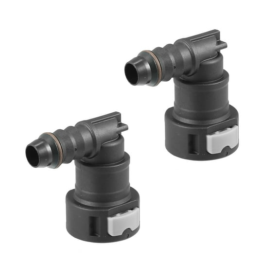2pcs Fuel Line Quick Connect 90 Degree Push-On Single Barb Adapter Connector for 12mm to 1/2 Rubber Tube