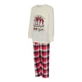 thumbnail image 3 of Family Matching Christmas Pajamas, Letter Print Long-Sleeved Round Neck Tops + Plaid Pattern Trousers Sleepwear Outfits, 3 of 10