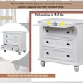 thumbnail image 4 of 28'' Wood Nightstand with 3 Storage Drawers, Fashion Bedside Cabinet with Pull-out Tray, Minimalist Sofa Side Table with rubber legs and Metal handle for Bedroom Office, White, 4 of 9