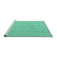 thumbnail image 2 of Ahgly Company Machine Washable Indoor Square Abstract Turquoise Blue Modern Area Rugs, 5' Square, 2 of 4