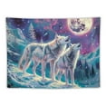 thumbnail image 5 of BCIIG  Cool Wolf Tapestry for Men, Fantasy Animals Psychedelic Moon Tapestry Wall Hanging for Boys Bedroom, Trippy Mountian Forest Tapestry Blanket College Dorm Home Decor, 5 of 6