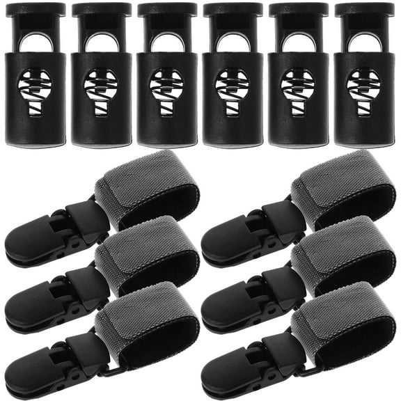 HEALEEP 1Set Garden Flag Clip Set Metal Plastic Anti Wind Flag Fixing Black 1.1In