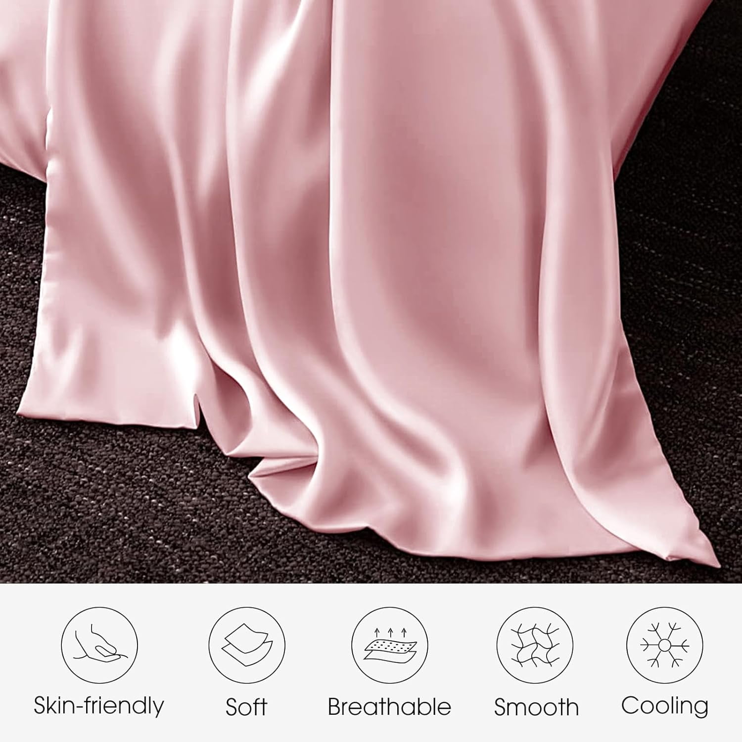 QIUYIDP Silk Pillow Cases 2 Pack Queen Size Mulberry Silk Pillowcase for Hair and Skin Set of 2 Highest Grade 6A Silk Soft Breathable Cooling with Hidden Zipper, White