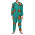 thumbnail image 3 of Naloa Colorful Crab Men’s Pajamas Set - Long Sleeve Button Down Sleep Shirt and Pajama Bottoms Sleepwear Set-XX-Large, 3 of 7