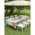 thumbnail image 5 of 52x70 Inch Outdoor Tablecloth with Umbrella Hole Zipper Rectangle Octopus Coastal Rectangular Tablecloths Outside Waterproof Summer Nautical Starfish Coral Beige Patio Table Cover for Picnic Party, 5 of 8