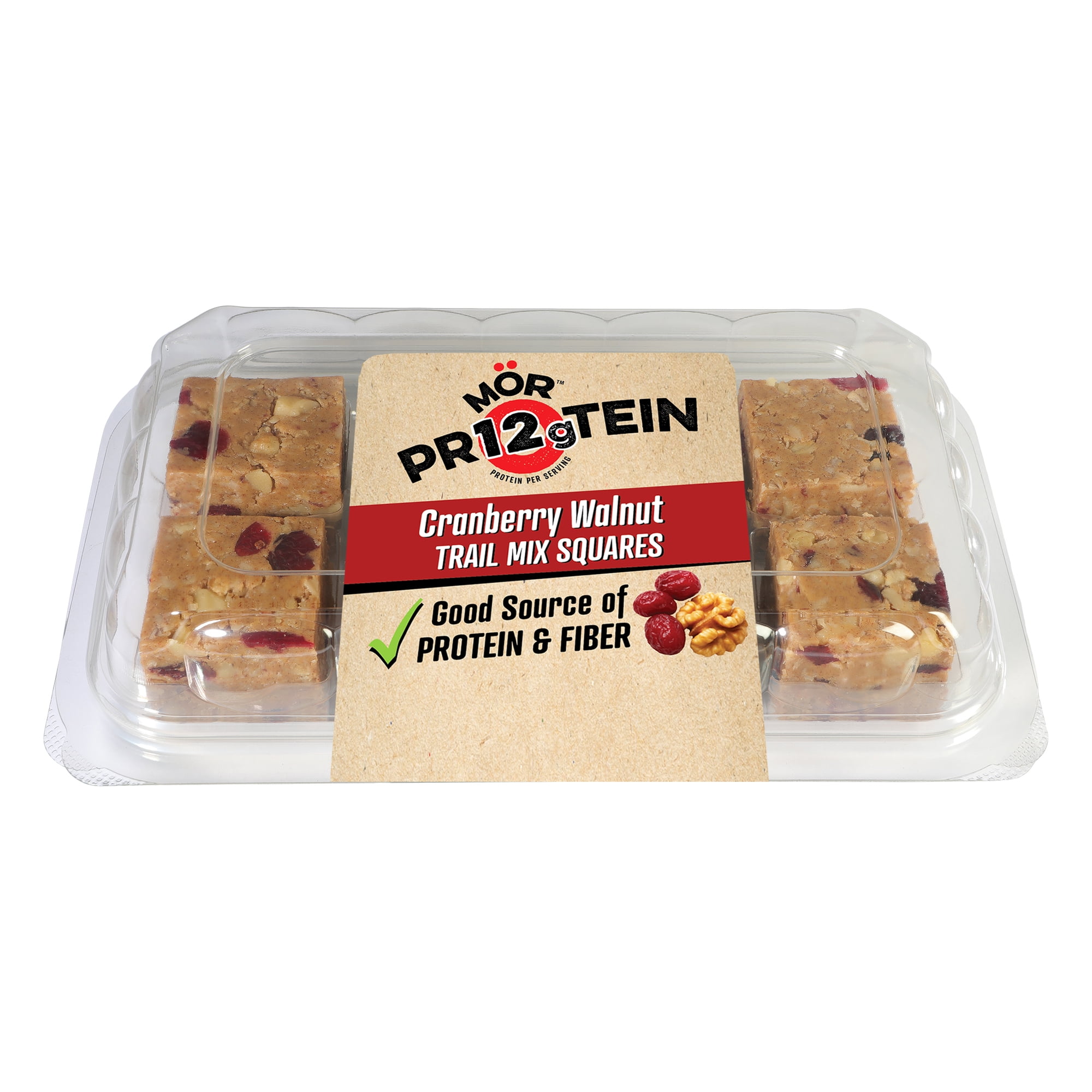 MÖR Protein Cranberry Walnut Trail Mix Square Bars, 10.7oz, 8 Count