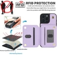 thumbnail image 4 of Allytechgroup Case for iPhone 16 Pro Max with Credit Card Slot, Built-in Shoulder Strap Stand PU Leather Wallet RFID Blocking Phone Case Shockproof Protective for iPhone 16 Pro Max, Lightpurple, 4 of 8