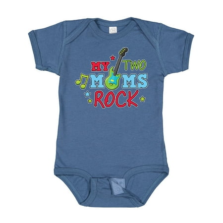 

Inktastic My Two Moms Rock with Guitar Gift Baby Boy Bodysuit