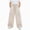 Beige, variant on Zuwimk Girls Wide Leg Pants High Waisted Soft Stretchy Sweatpants with Pockets School Sport(Beige,5-6 Years)