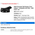 thumbnail image 2 of Right Passenger Side Bumper Cover Support - Compatible with 2004 - 2005 Ford F-150, 2 of 2