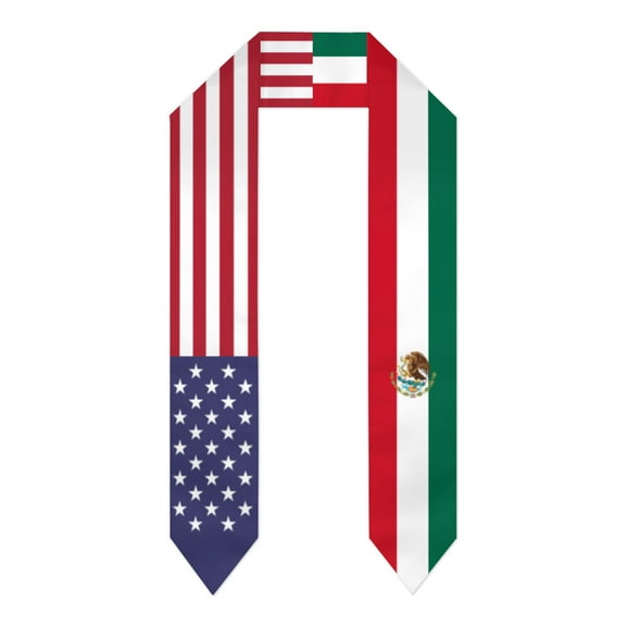 Mexico & USA United States Flag Shawl Sash Stole Graduation Shawls Wraps Scraf For International Study